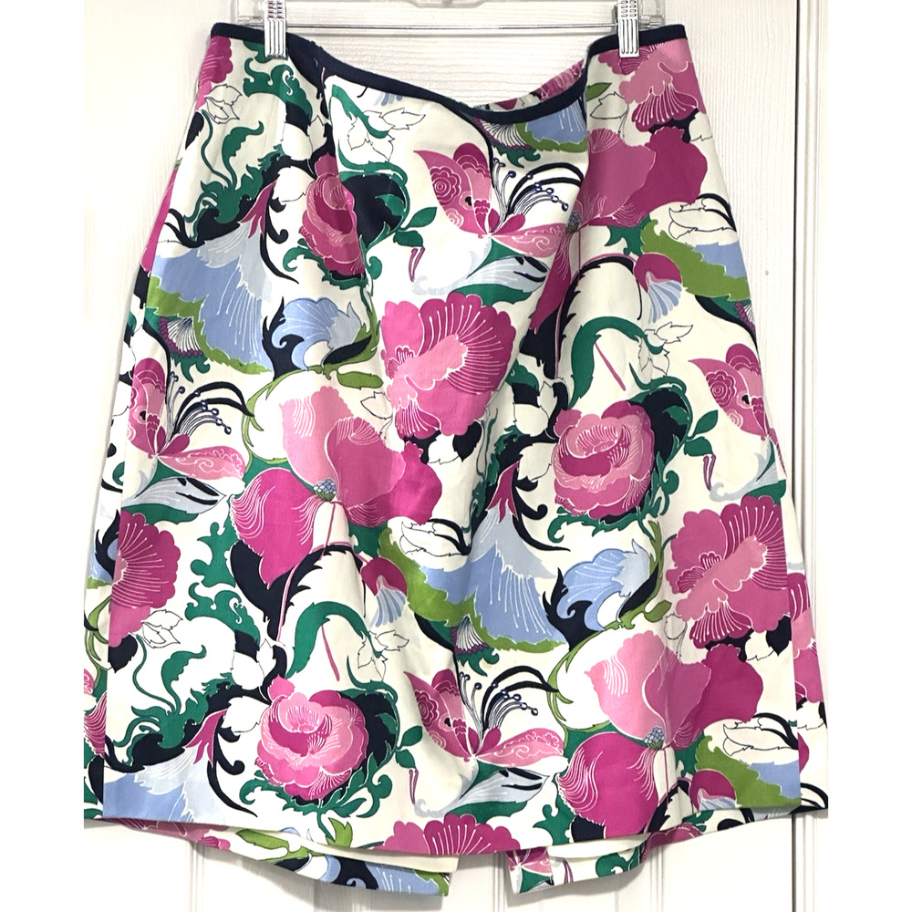 Talbots Women Skirt Plus‎ Size 22W Floral Print Twill Cotton Straight Cut - Picture 4 of 16
